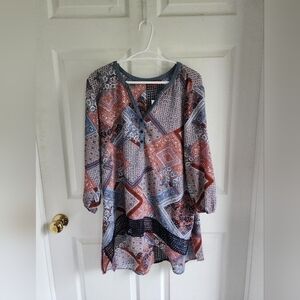 San Francisco Boho Patchwork and Lace Oversize Tunic Size Medium